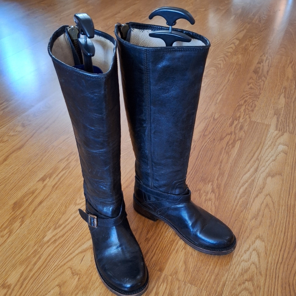 FreeBird by Steven Shado Leather Moto Boots Black sz 7